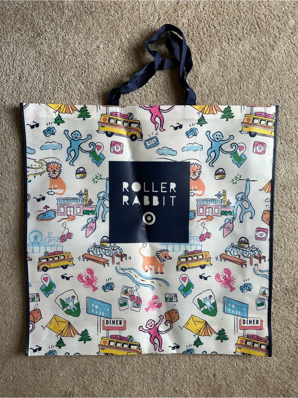 Roller Rabbit Target Exclusive Shopping Bag Tote 24x24 NEW